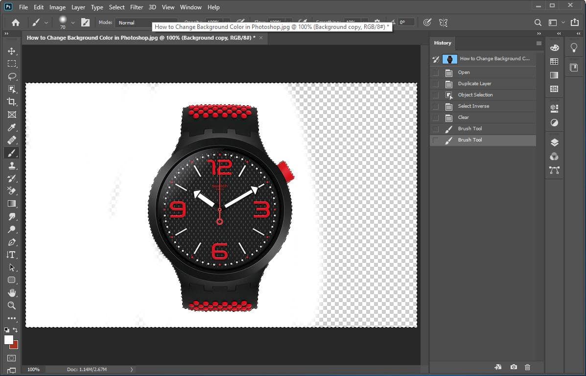 How to Change Background Color in Photoshop using Object Selection tool - step 8