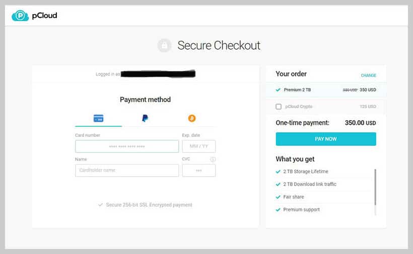 pCloud - Payment Method