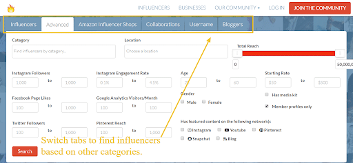 Influencer.Co to find the right influencers
