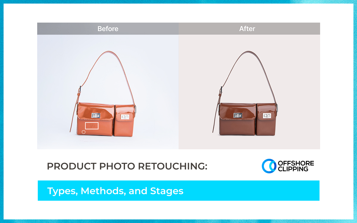 Photo retouching applied on a bag