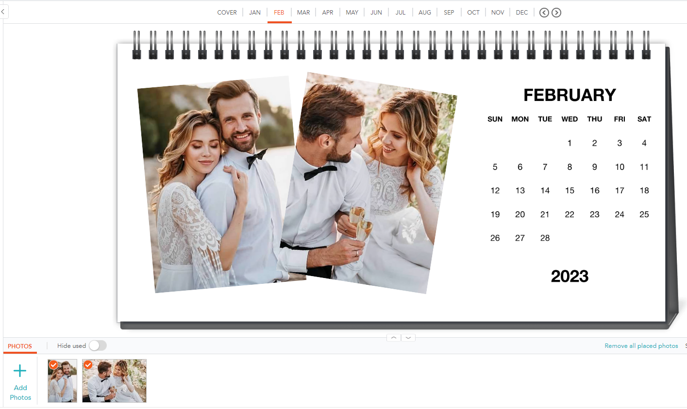 shutterfly calendars photo editing features