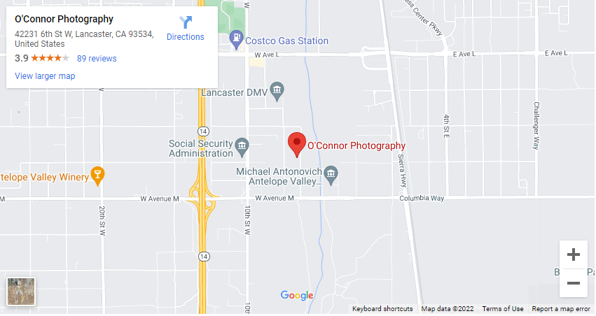 o'connor photography location at 42231 6th st w, lancaster, ca 93534
