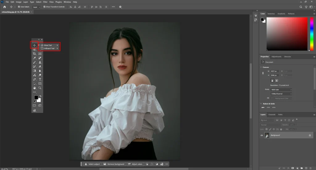 moov and artboard tool
