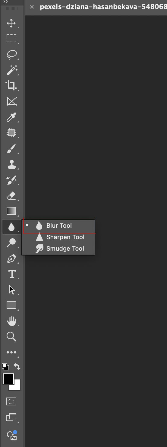 Use the blur tool to smooth the background