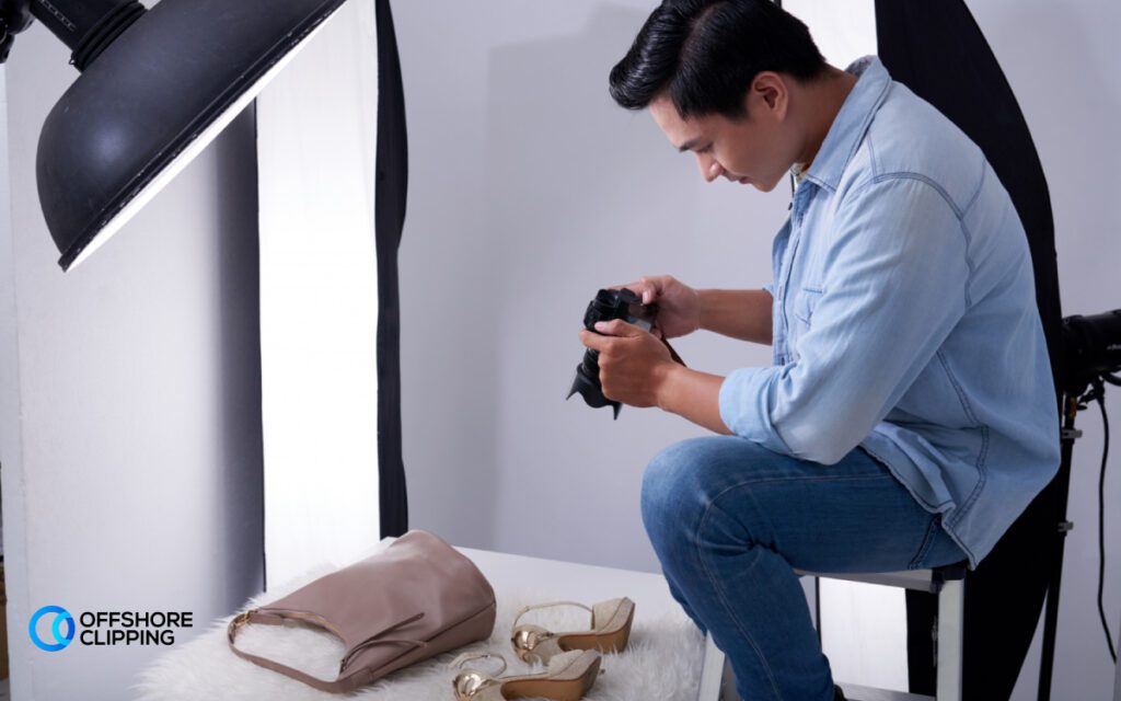 Flat lay shot of a shoe from a top-down angle, highlighting its features and design details.