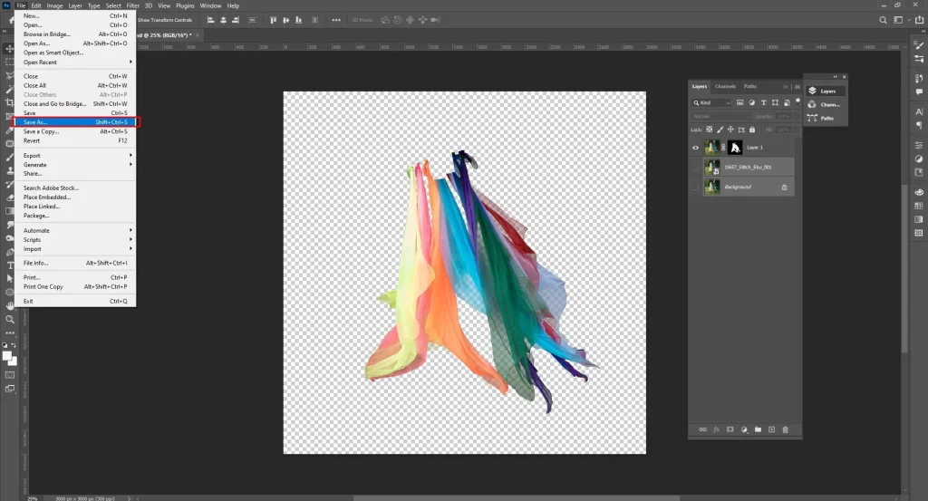 Export or replace the background