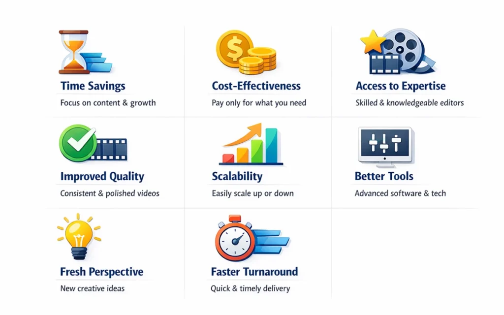 Importance of outsource video editing - Infograhic
