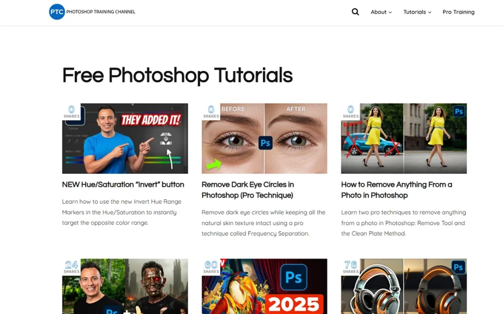 Photoshop training channel