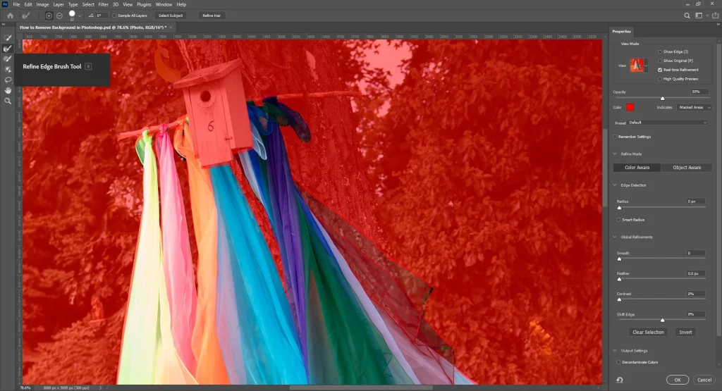 Select and mask tool
