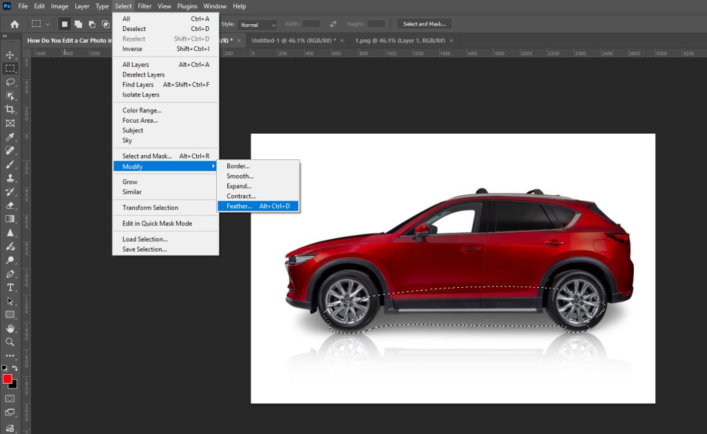 giving feather and radius