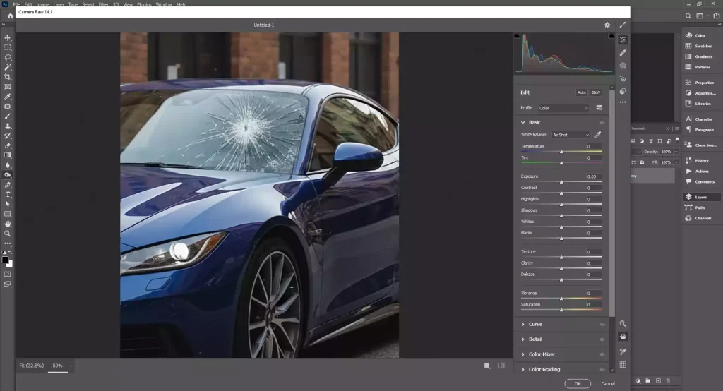 Adjust shadows and highlights