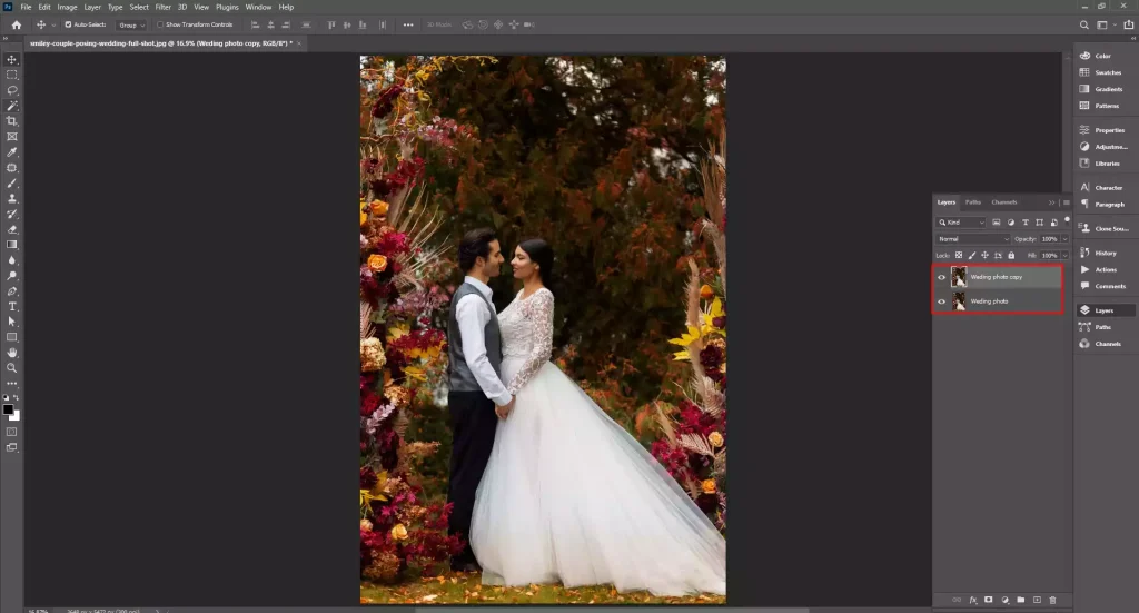Open photoshop and duplicate the layer