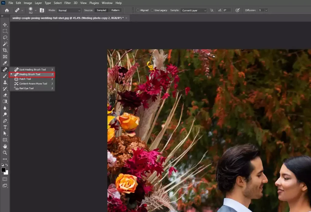 Retouch and smooth the skin of the people