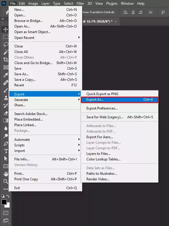 Sharpen the image and export