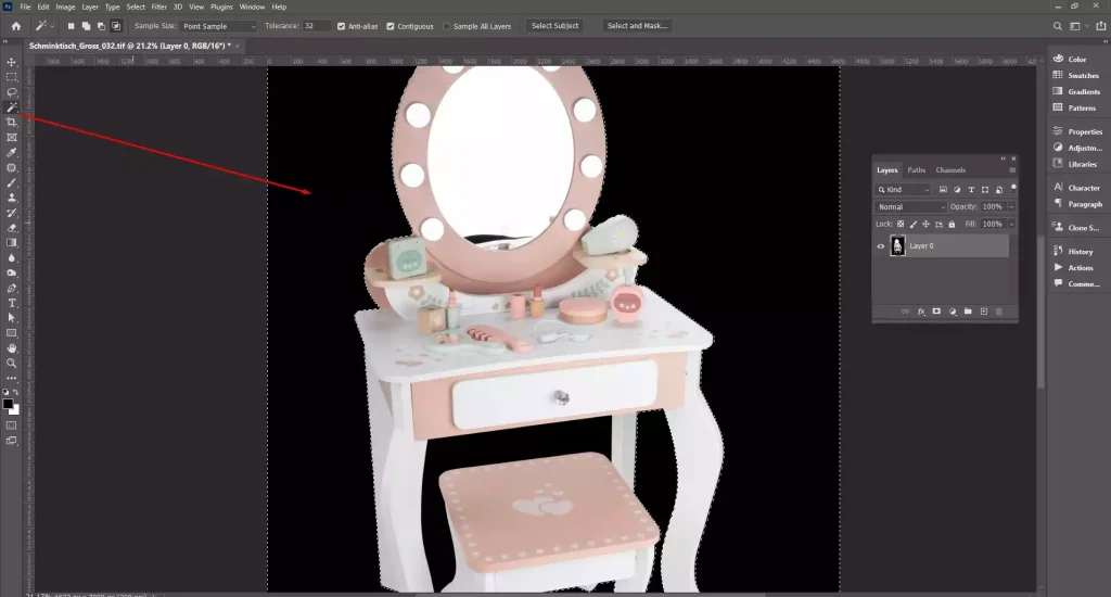 Click the black background