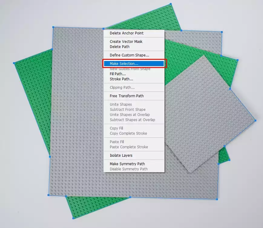 Convert path and remove background make selection