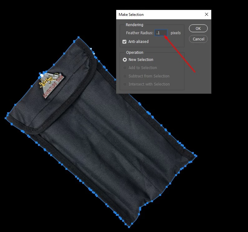 Convert path to selection pixels