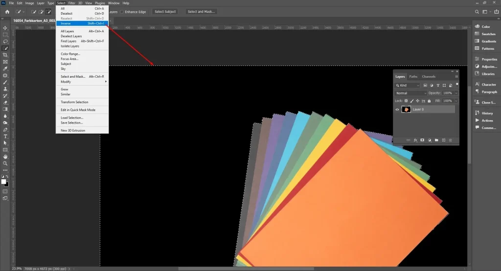 Invert the selection