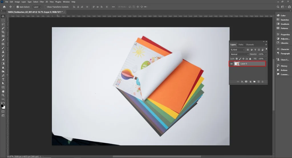 Open and unlock your image layer