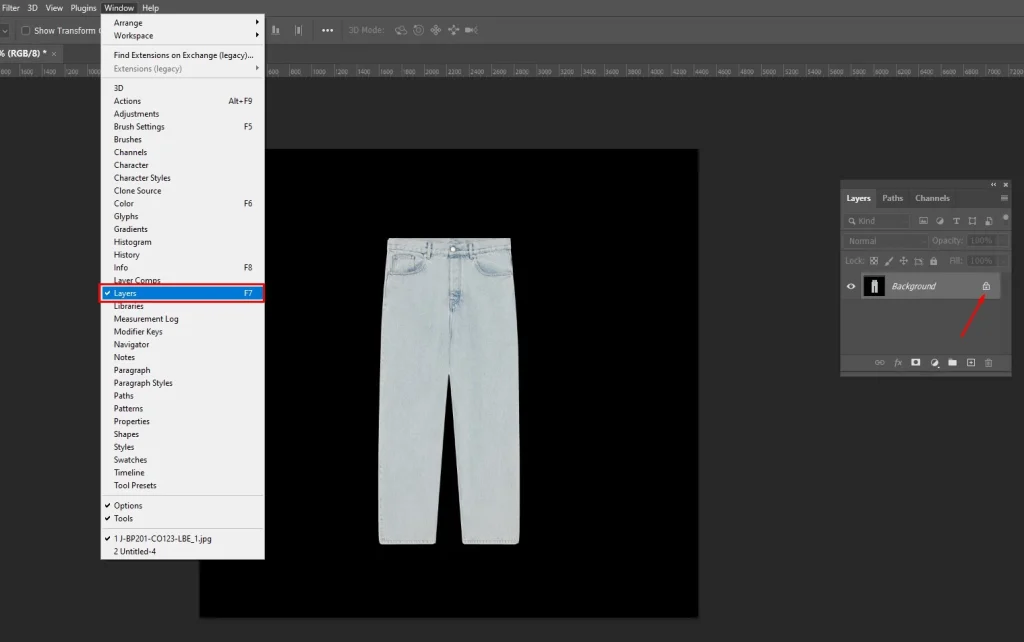 Open and unlock your image layers
