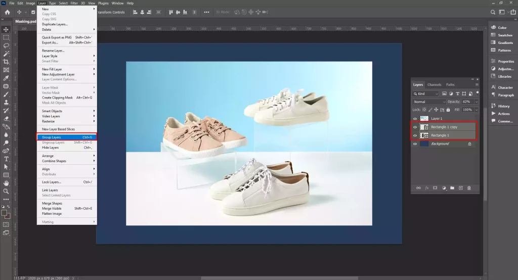 Organize layers into a group layers