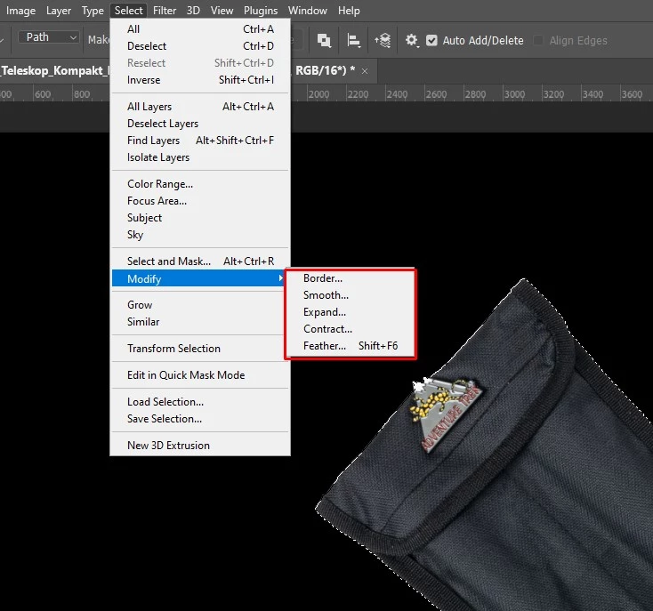Refine the edges modify