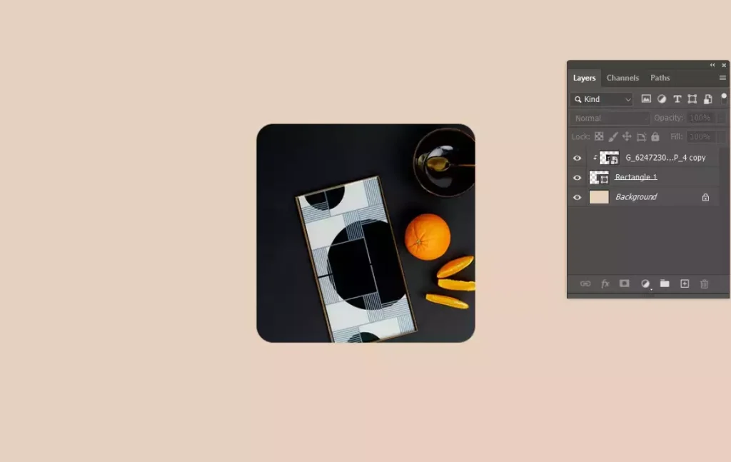 Reposition or resize the clipped image as needed layers
