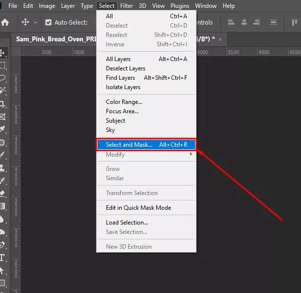 Select and mask workspace