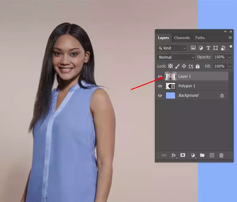Select the top layer