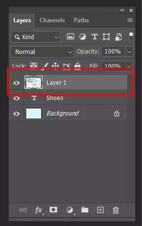 Select the top layer