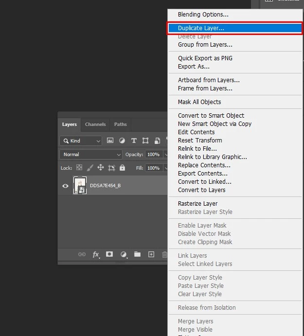 Open and duplicate the layer