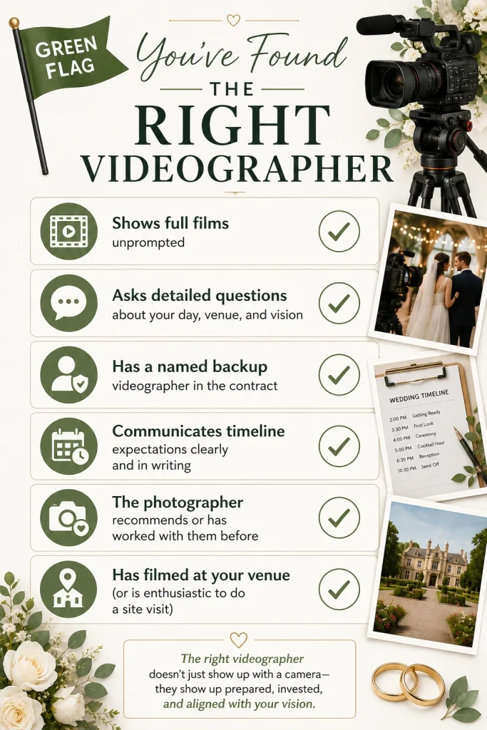 Green Flag Sign You’ve Found the Right Videographer