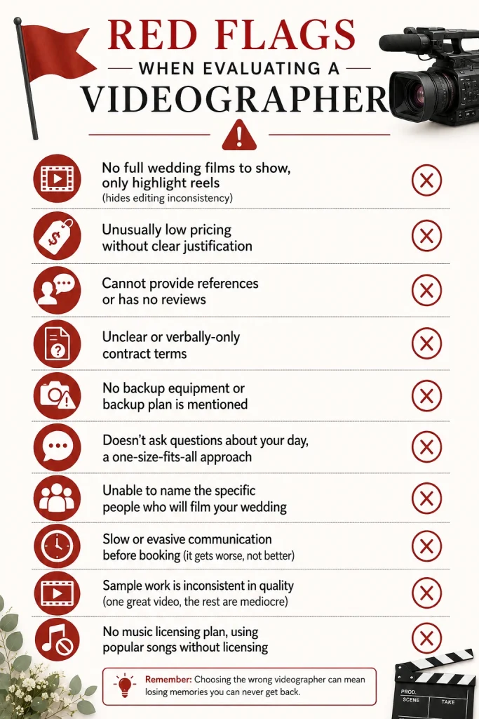 Red Flags When Evaluating a Videographer