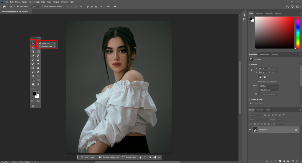 moov and artboard tool