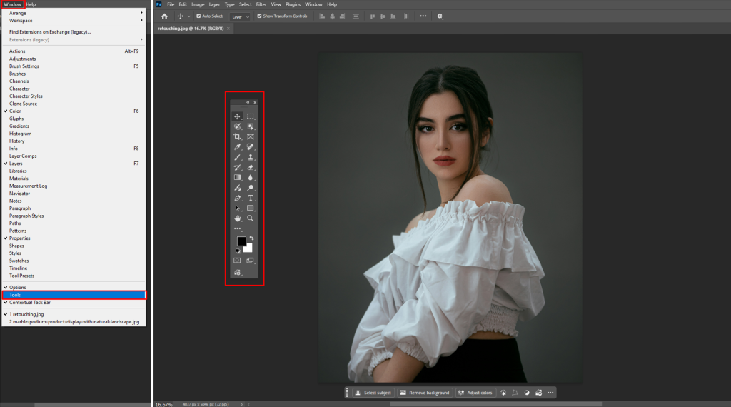 Photoshop toolbar final