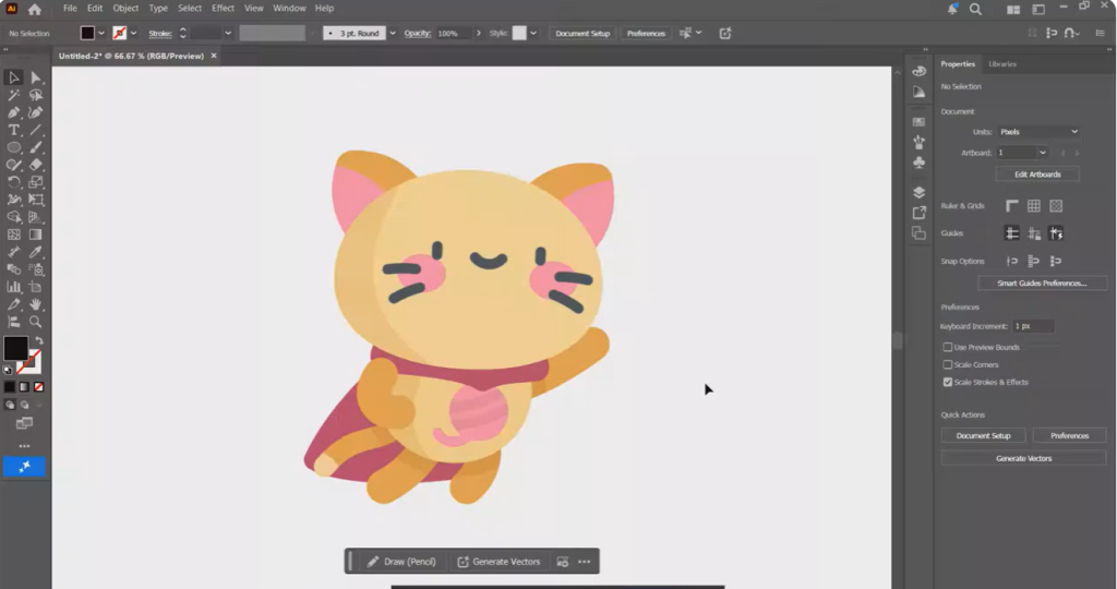 Step 1 in Adobe Illustrator showing a selected raster image before applying Image Trace.