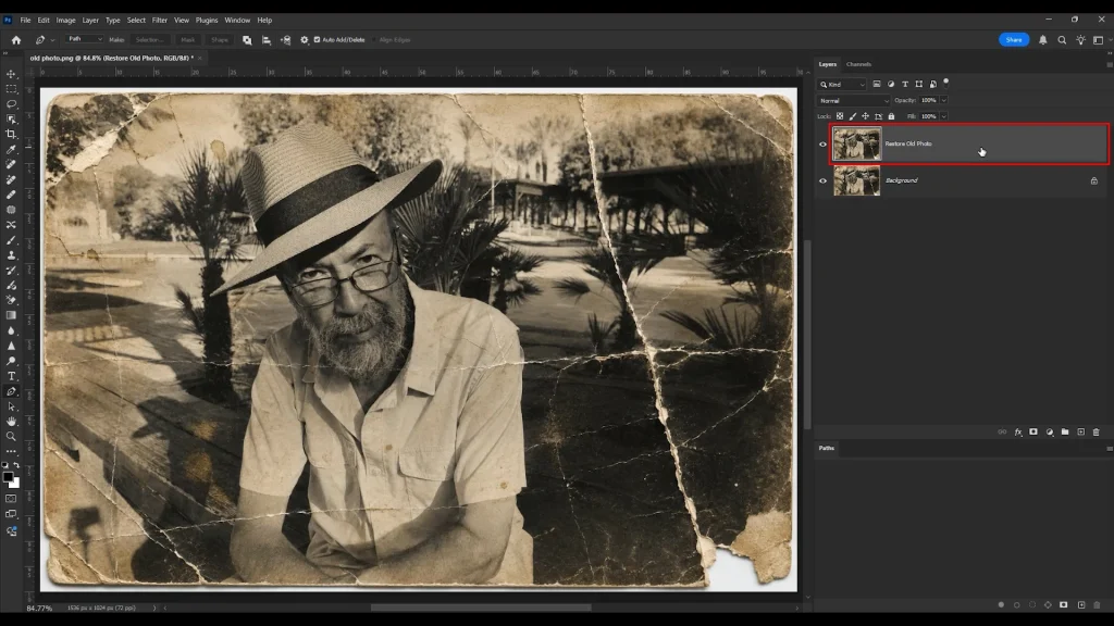 Properly naming layers in Photoshop during old photo restoration workflow