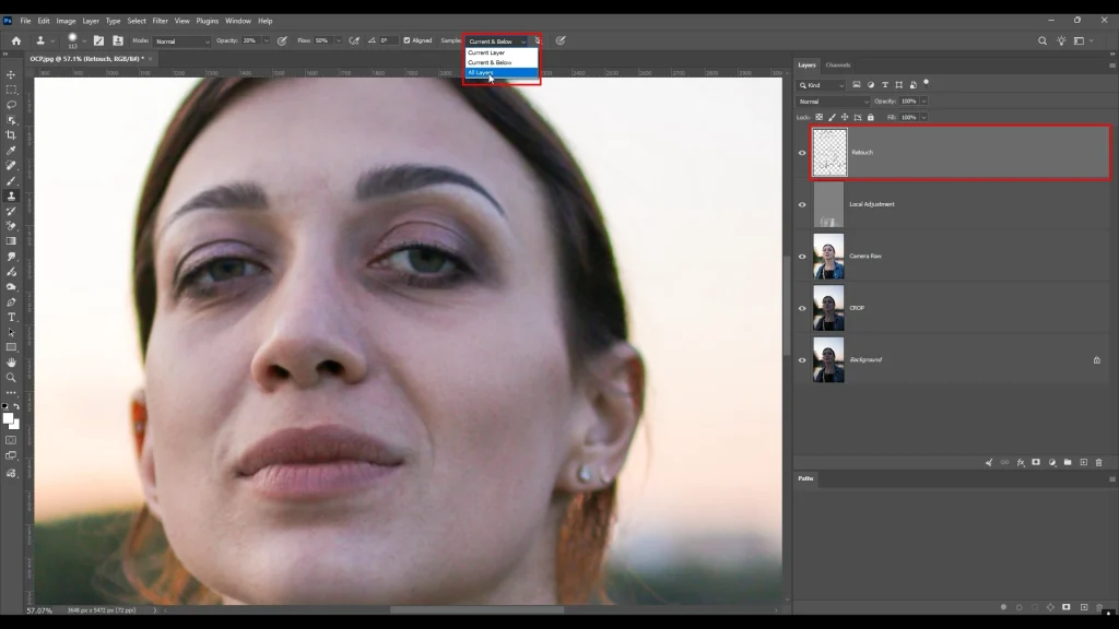 Layers panel showing adjustment layers for non-destructive photo editing