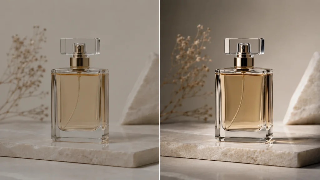 Before and after example showing how improved tonal depth and contrast make a flat-looking image appear more dimensional and visually engaging