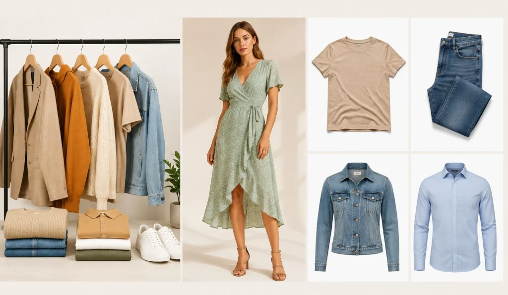 Fashion and apparel product photography with clothing and model images