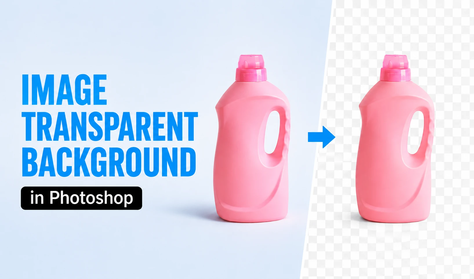 image-transparent-background-in-photoshop Before and after comparison of making an image transparent background in Photoshop