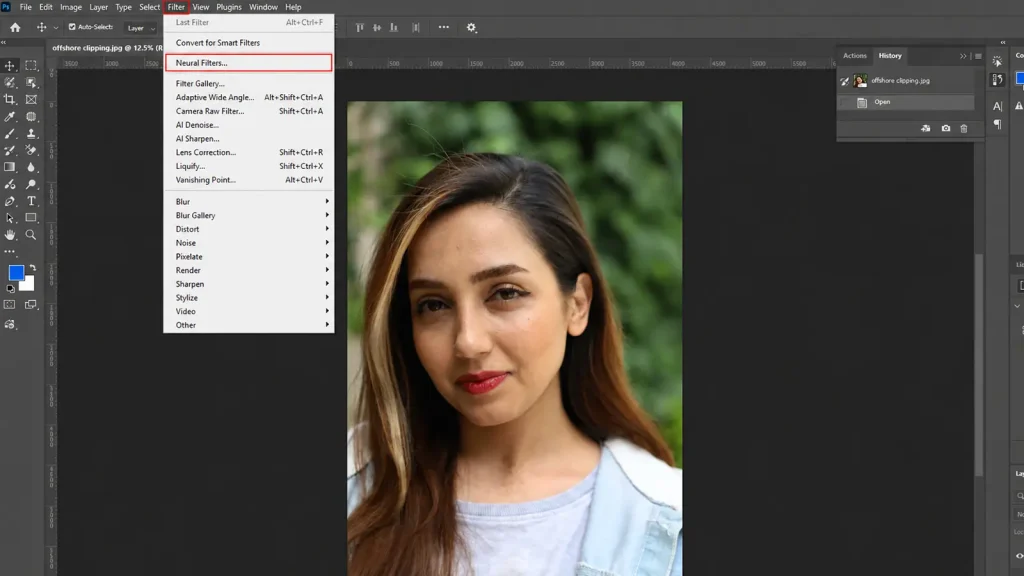 Neural Filters on how to smooth skin in Photoshop