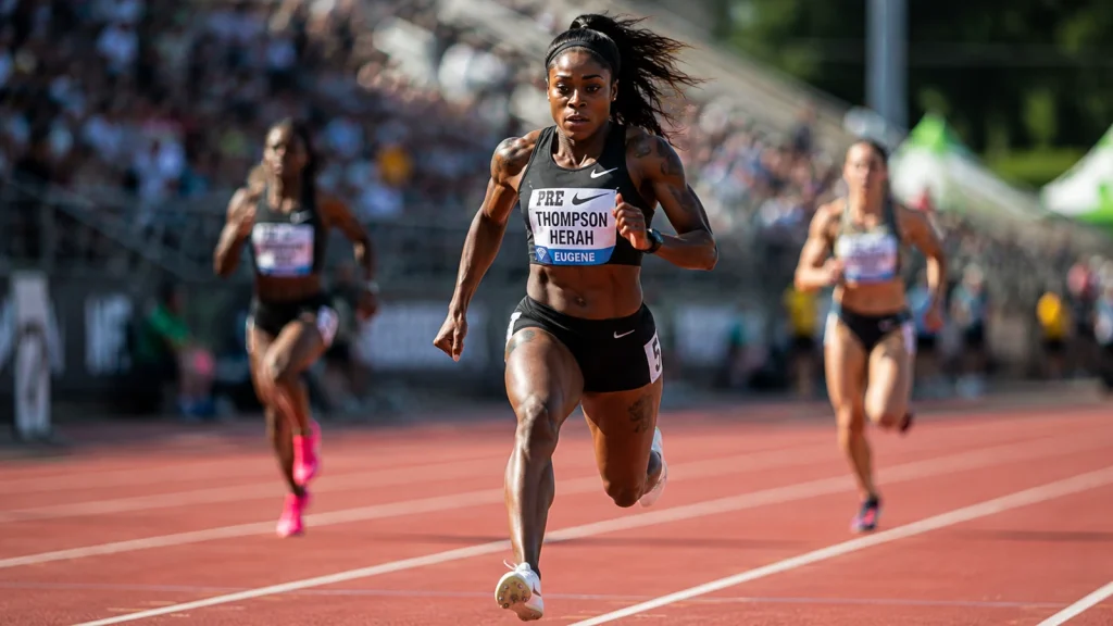 Outdoor sports photography with athletes in action