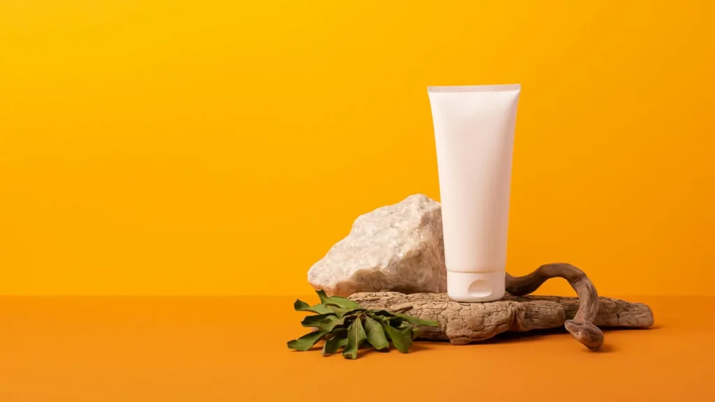 Product photography setup with a clean orange background that clearly separates the product