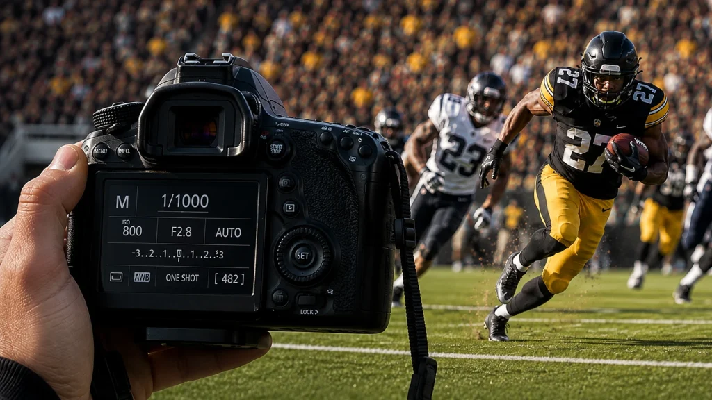 Shutter speed settings for freezing fast sports action
