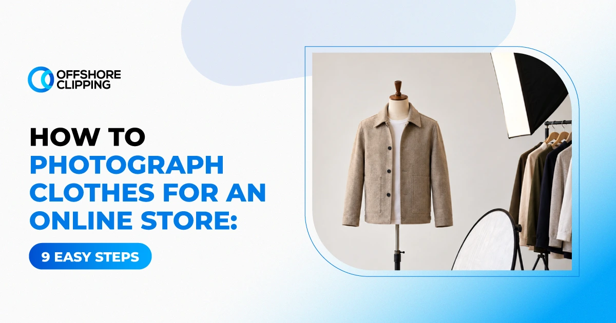 how-to-photograph-clothes-for-an-online-store-9-easy-steps Beige jacket on a mannequin in a photo studio, cover image for a 9-step guide to photographing clothes for an online store
